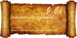 Jakubovics Csongor névjegykártya